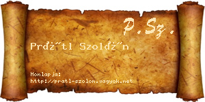 Prátl Szolón névjegykártya